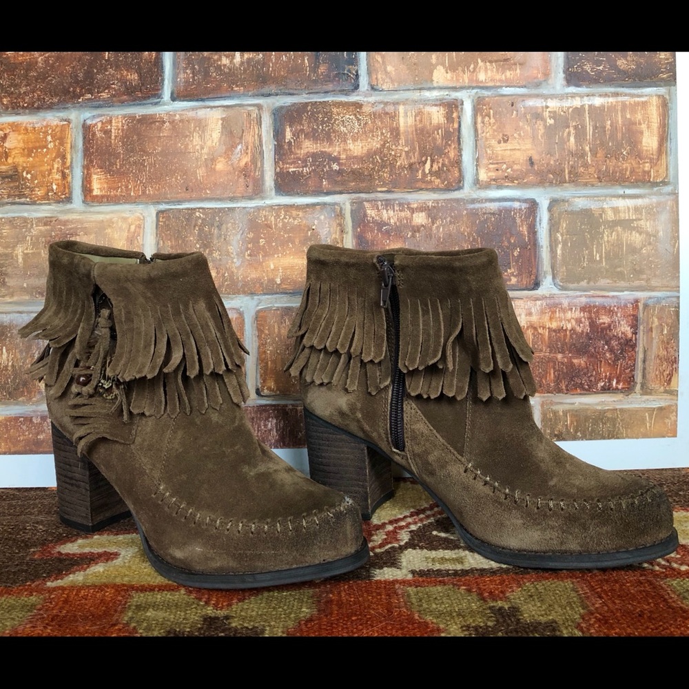 Sbicca Vintage Collection Suede Fringe Booties